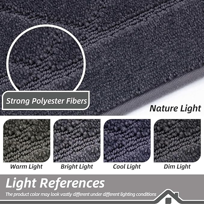 BEQHAUSE Dirt Trapper Door Mat 32" x 48", Doormat Non-Slip Entryway Rugs Washable, Dog Door Mat Stain Resistant and Absorbent Welcome Floor Mat for Front Back Door, Muddy Wet Shoes & Paws, Dark Grey