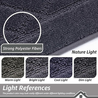 BEQHAUSE Dirt Trapper Door Mat 36" x 60", Doormat Non-Slip Entryway Rugs Washable, Dog Door Mat Stain Resistant and Absorbent Welcome Floor Mat for Front Back Door, Muddy Wet Shoes & Paws, Dark Grey