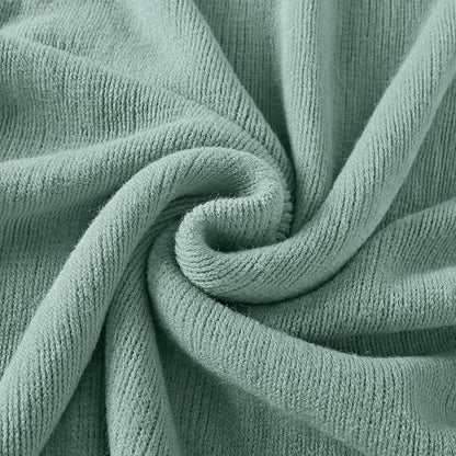 Homiest Decorative Knitted Throw Blanket with Fringe, Lightweight Acrylic Knit, Soft & Cozy Tassel Blanket for Couch, Sofa, Bed (Sage Green, 50 x 60 Inch)