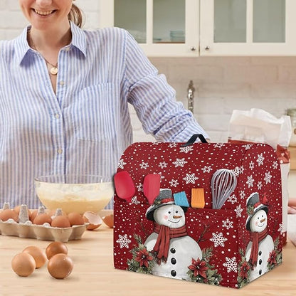 Stand Mixer Cover Dust Covers for 6-8 Stand Mixer Protector Compatible with 6-8 Quart Kitchen Aid Mixer Christmas Xmas Snowman Snowflake Print