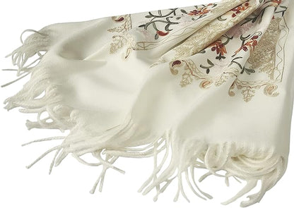 Urban CoCo Women's Embroidered Tassel Long Shawl Oversize Scarf Wraps for Women