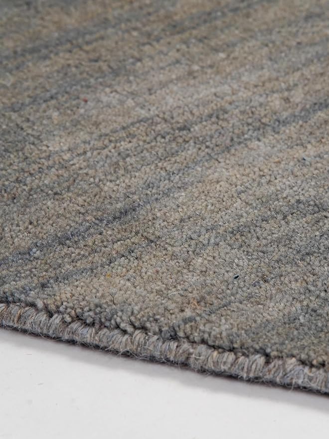 Hand Knotted Loom Wool ECO-Friendly Area Rugs - 10'x10', Octagon, Light Blue Color, Solid Plain Design, High Pile Handmade Anti Skid Area Rugs for Living Room, Bed Room (L00111)