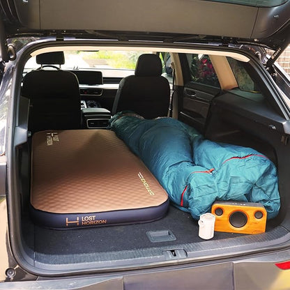 LOSTHORIZON Air & Foam Camping Mattress, Self-Inflating Sleeping Pad, 3" Thick, with Pump Sack, Slim Single
