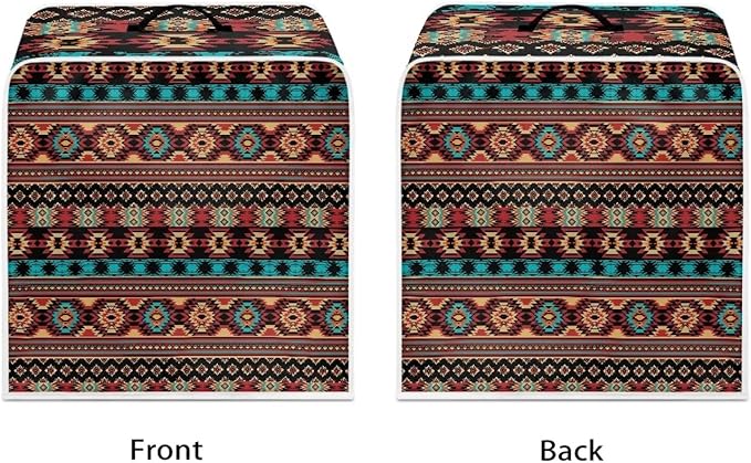 Aztec Style Coffee Maker Cover For Kitchen With Top Handle Waterproof Dust Appliance Cover Suitable For Most Coffee Machine Models Tribe Pattern