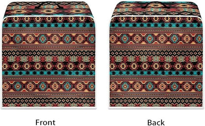 Aztec Style Coffee Maker Cover For Kitchen With Top Handle Waterproof Dust Appliance Cover Suitable For Most Coffee Machine Models Tribe Pattern