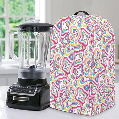Psychedelic Abstract Coffee Machine Dust Cover Universal Design Compatible with Blender Juicer Food Processor Washable Oil Proof Food Processor Protective Cover with Top Handle