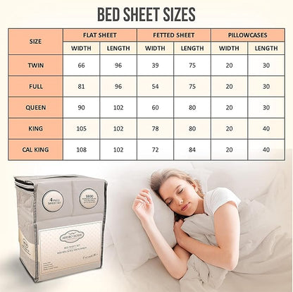 Full Size Bed Sheets Cooling - Luxury Hotel Sheet Set - Soft Sheets with Elastic Corner Straps - Deep Pocket Microfiber Bedsheets - Bedding Sheet & Pillowcases - 4 PC (Full Size, Beige)