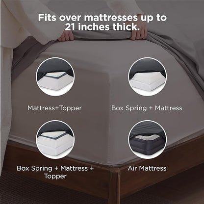Bedsure Twin XL Sheets Dorm Bedding, GentleSoft Breathable Extra Long Twin Sheets & Pillowcases, Moisture Wicking Cooling, Deep Pocket Fits Mattress Up to 21 Inches Thick, Black