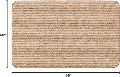 House, Home and More Skid-Resistant Carpet Indoor Area Rug Floor Mat - Praline Brown - 5 Ft X 8 Ft - Non Slip Rubber Backing, Stain Resistant, Dog Friendly, Living Room Bedroom Kitchen Entryway