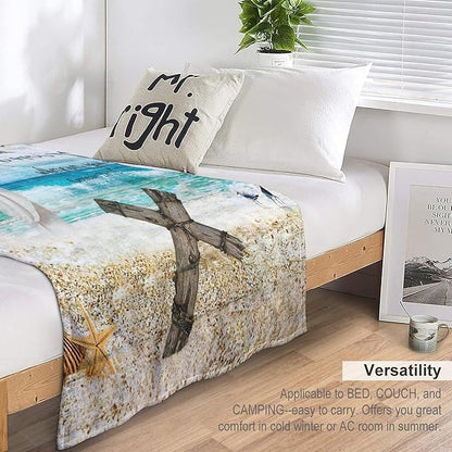 Christian Jesus Blanket Christian Gifts for Women & Men Religious Cross Throw Blanket Jesus Blanket for Kids Adults Soft Warm Cozy Fleece Blanket for Couch Sofa Bed 60"x80"