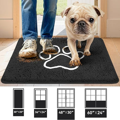 Bcoimo Super Absorbent Dog Door Mat, 30"*20" Anti Slip Mat for Muddy Paws, Pet Rugs for Dirty Paws Washable That Absorbs Moisture and Dirt, for Dog Cage and Pet Resting Carpet