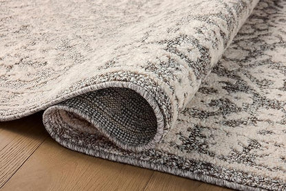 Loloi Magnolia Home by Joanna Gaines Gigi Collection GIG-01 Grey/Ivory 6'-7" x 9'-2" Area Rug