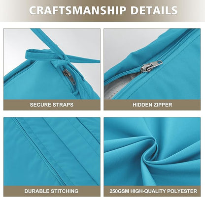Chaise Lounge Cushion 72x21x3 Inch ?Set of 2 Outdoor Lounge Chair Cushions, Lounger Pad Replacement with Fade-Resistant, Removable & Machine-Washable Covers, Ideal for Patio Chaise Chairs, Teal