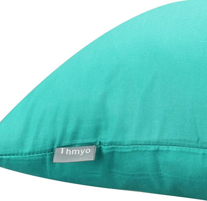 4-Pack 100% Cotton Comfortable Solid Decorative Throw Pillow Case,Thmyo Square Cushion Cover Pillowcase Sublimation Blank Pillow Covers DIY Throw Pillowcase for Sofa Bedroom(20x20 inch/ 50x50cm,Green)