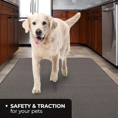 House, Home and More Skid-Resistant Carpet Runner - Gray - 18 Feet X 36 Inches