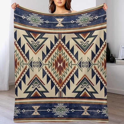 Native Throw Blanket, Southwest Tribal Aztec Pattern Vintage Abstract Ethnic Geometric Print Couch Sofa Bed Plush Throw Blanket 30"x40"