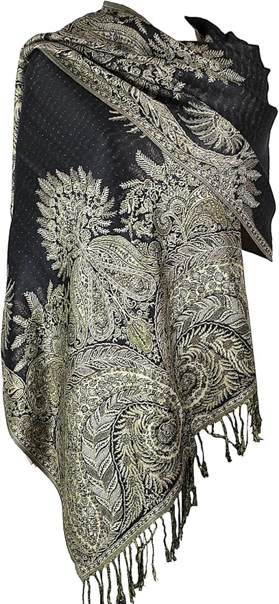 Achillea Big Paisley Pashmina Shawl Wrap for Women – Elegant Scarf for Weddings, Evening Dresses, Festivals & Daily Wear