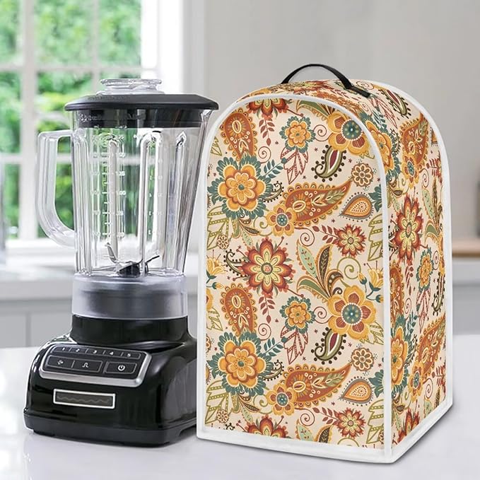 Boho Blender Protective Cover Kitchen Blender Dust Cover Reusable Food Processor Dust Covers Universal Kitchen Appliance Cloth Protector Fall Tabletop Decor Gift for Friends