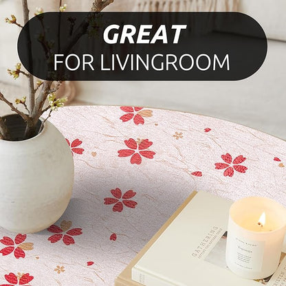 RAY STAR 12X120 Inch Shelf Liner for Kitchen Cabinets, Non-Adhesive Cabinet Liner Washable, PVC Drawer Liner for Dresser Non-Slip Bathroom (Red Floral)(1 Roll)