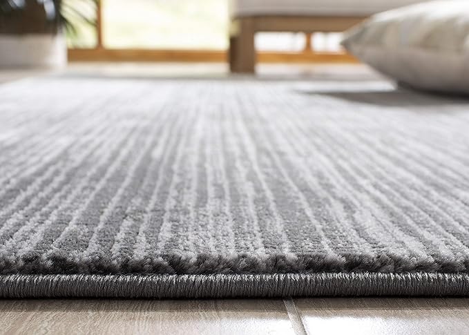 SAFAVIEH Vision Collection Area Rug - 5' Round, Grey, Modern Ombre Design, Non-Shedding & Easy to Clean, Ideal for Living Room, Bedroom, Dining Space (VSN606D)