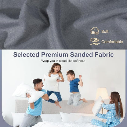 Lewondr Extra Deep Pocket Twin Sheet for Air Mattress, Twin Sheets Deep Pocket Bed Sheet with All-Round Rubber Band, Sanded Fabric Mattress Sheet and Enveloped Opening, Fit with 13-21 in, Bed Sheet