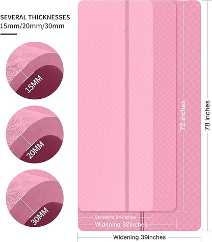 nuveti Large Exercise Mat - 15mm/20mm/30mm Thick Yoga Mat | Workout Mat for Fitness, Yoga, Pilates, Stretching & Floor Exercises for Women & Men with Free Carrying Bag