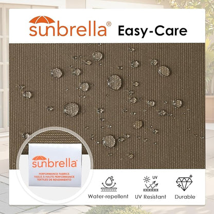 Outdoor Sunbrella Square Corner Seat Cushion, 18.5"x16"x3", Set of 4, Non Slip Seat Cushion Pads with Removable Cover for Patio Furniture, Garden Yard Lawn, Specrtum Caribou