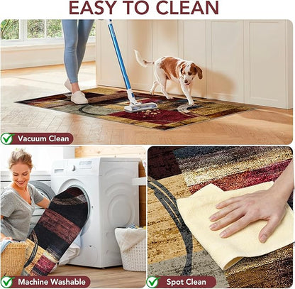 Office Chair Mat for Hardwood Floor&Tile Floor,36"X 48" Heavy Duty Desk Chair Mat for Hard Floors,Under Desk Rug for Rolling Computer Chair,Anti Slip,Low Pile Carpet Floor-Geo Multi
