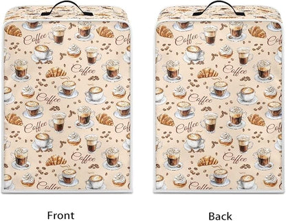 Coffee Maker Cover For Kitchen With Top Handle Waterproof Dust Appliance Cover Suitable For Most Coffee Machine Models Croissant Pattern