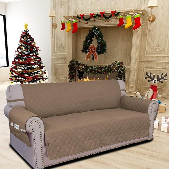 Easy-Going Sofa Slipcover Oversized Sofa Cover Waterproof Couch Cover Furniture Protector Cover Pets Covers Washable Non-Slip Fabric Pets Kids Children Dog Cat (Oversized Sofa, Camel)
