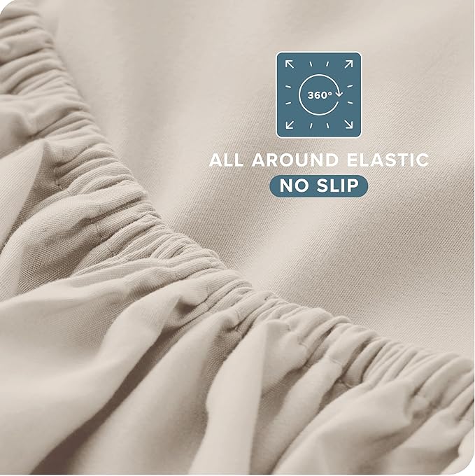 Bare Home King Sheet Set - Luxury 1800 Ultra-Soft Microfiber King Bed Sheets - Double Brushed - Deep Pockets - Easy Fit - 4 Piece Set - Bedding Sheets & Pillowcases (King, Wheat)