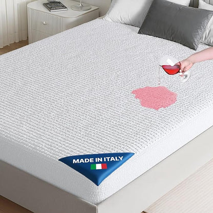 PAULATO BY GA.I.CO Queen Waterproof Mattress Protector – Mattress Cover for Queen Size Bed – Soft Noiseless Hypoallergenic Machine Washable – Waterproof Protector with Deep Elastic Skirt