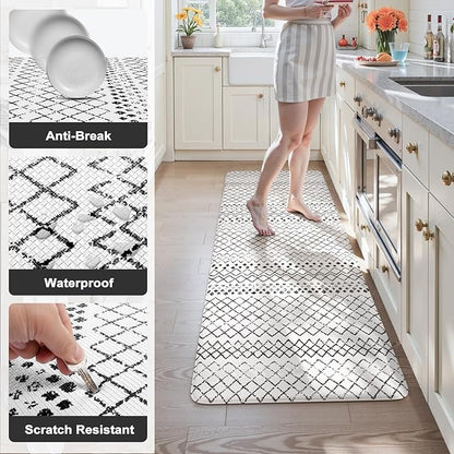 KIMODE Kitchen Mats for Floor Anti Fatigue, Geometric Kitchen Runner Rugs Non Slip, Padded Kitchen Floor Mats, Memory Foam Kitchen Mats Cushioned, Standing Desk Mat for Laundry Office Sink 24"x59"