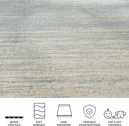 SAFAVIEH Adirondack Collection Area Rug - 10' Square, Slate & Cream, Modern Ombre Design, Non Shedding & Easy to Clean, Ideal for Living Room, Bedroom, Office, Dining Space (ADR113T)