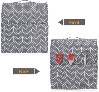 Yarwo Dust Cover for 6-8 qt Stand Mixer, Protective Stand Mixer Cover with Top Handle and Pockets for Extra Accessories, chevron