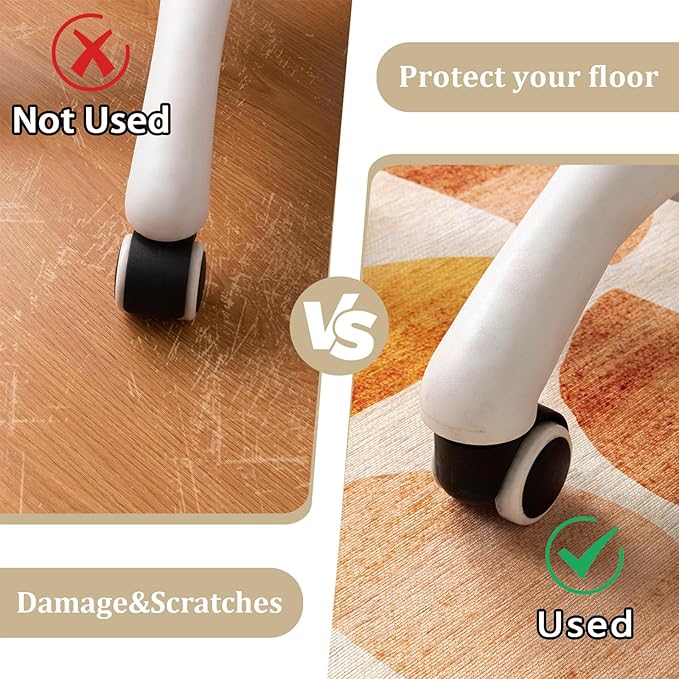 Office Chair Mat for Hardwood Floor, 48"x36" Easy Glide Computer Desk Mat Protector for Rolling Chair Under Desk Rug Nonslip Backing, Machine Wash (Modern)