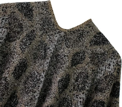 Women's Vintage Pattern Open Front Poncho Cape Shawl Winter Shawl Wraps