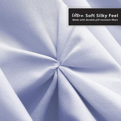 Nestl Ice Blue Bed Skirt Queen Size, Pinch Pleat Queen Bed Skirt, 14" Inch Drop Queen Bedskirt, Hotel Quality Ice Blue Bed Skirts, Premium Microfiber Bedskirt for Queen Bed, Ice Blue Queen Bed Skirt