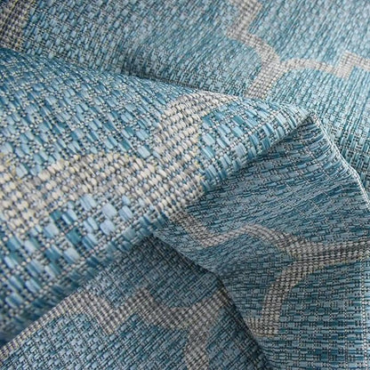Unique Loom Outdoor Trellis Collection Area Rug (3' 3" x 5' 3" Rectangle, Aquamarine/ Gray)