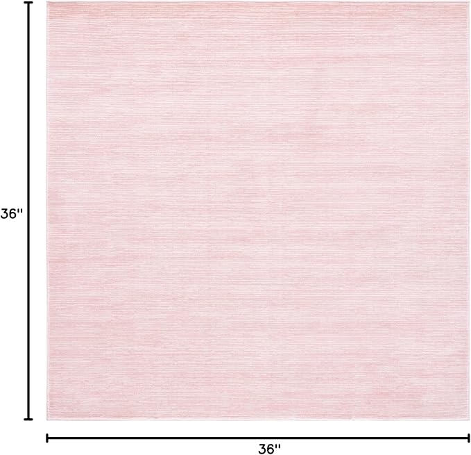 SAFAVIEH Vision Collection Area Rug - 3' Square, Pink, Modern Ombre Design, Non-Shedding & Easy to Clean, Ideal for Foyer, Entryway, Bedroom, Accent Space (VSN606U)