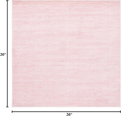 SAFAVIEH Vision Collection Area Rug - 3' Square, Pink, Modern Ombre Design, Non-Shedding & Easy to Clean, Ideal for Foyer, Entryway, Bedroom, Accent Space (VSN606U)