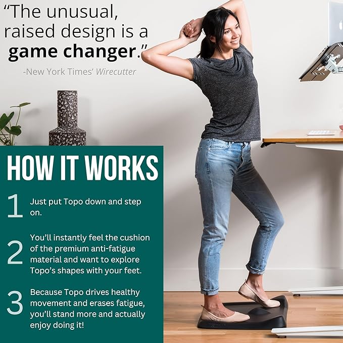 Topo Mini by Ergodriven | The Smaller Not-Flat Standing Desk Anti-Fatigue Mat with Calculated Terrain (Mulberry Purple)
