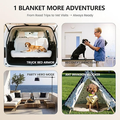 gogobunny 100% Double Sided Waterproof Dog Blanket Soft Pet Bed Cover Reversible Protect Furniture Couch Sofa Car for Puppy Cat (Dark Charcoal/Light Charcoal, 40x50 Inch (Pack of 1))