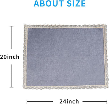 MINJIATEX Couch arm Covers,Non-Slip lace Sofa arm Covers Set of 2 Washable Sofa armrests Covers for Living Room Recliner Chair arm Cover Protectors for Leather Sofa armrest slipcover (JYS-Blue)