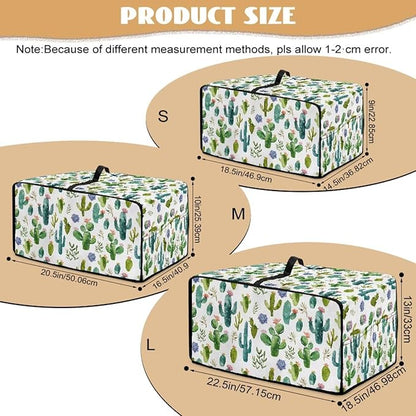 Watercolor Cactus Floral Print Toaster Oven Cover Waterproof Polyester-Linen Fabric Microwave Oven Dust Cover Foldable Kitchen Appliance Protector Dirt and Fingerprint Protection, S