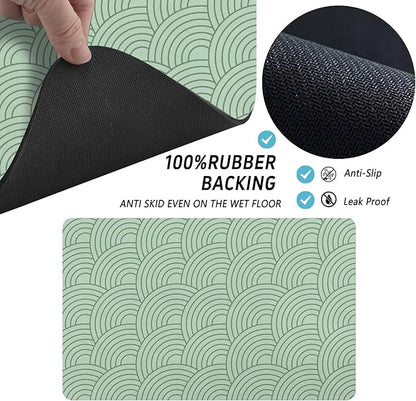 Dog Food Mat for Floors, Absorbent and Quick-Drying Pet Cat Food Mat,Anti-Fouling and Easy-to-Clean Pet Feeding Mat,Dog Bowl Mats for Messy Drinking Water Bowls.17x27inch Boho Style
