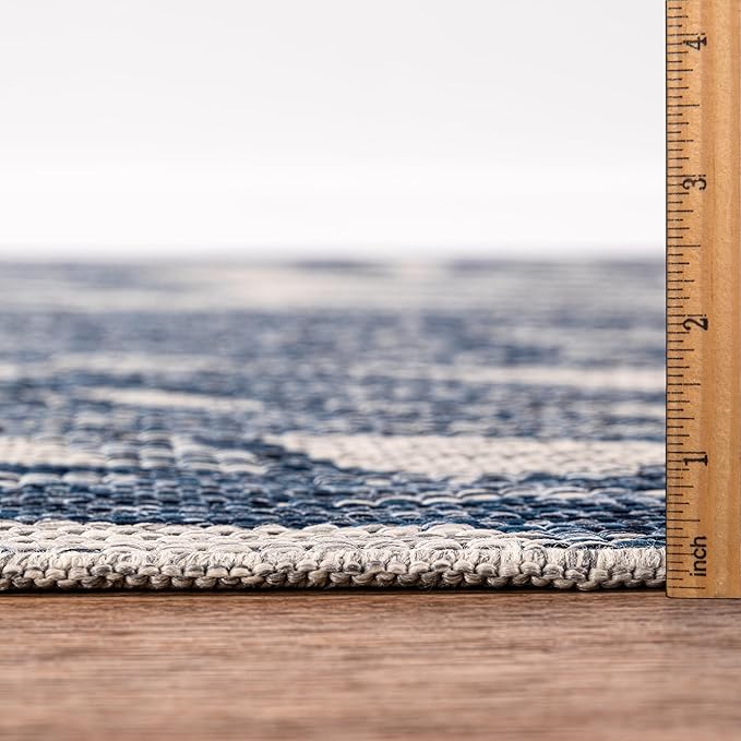 Keen Home Design Terrace Outdoor Area Rug - 4x6 Washable Indoor/Outdoor Rug for Patio, Kitchen, Balcony, Beach, Garden, Deck and Porch, Size: 3'10"x5'7"