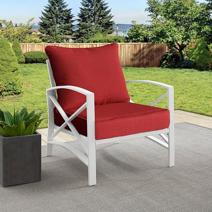 Goodgoods 24x24 inch Outdoor/Indoor Deep Seat Patio Cushions Set of 2 Resilient Foam Filling Water Repellent Stain-Resistant UV Resistant Weather Resistant Deep Seat Bottom Chili