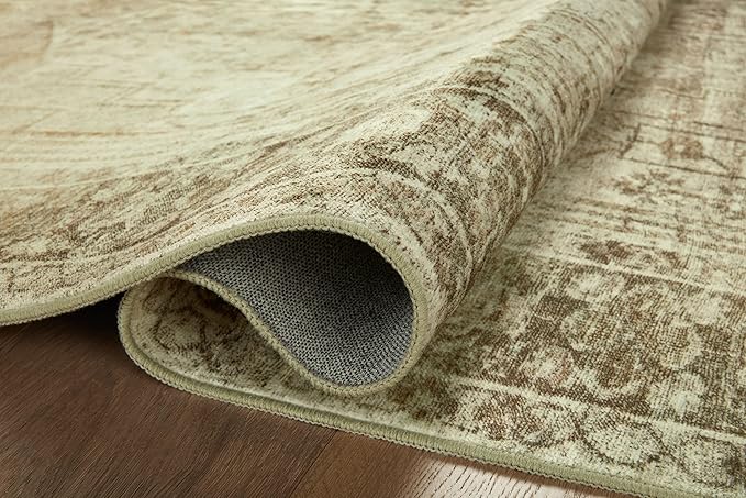 Loloi Magnolia Home by Joanna Gaines Banks Collection BAN-06 Natural/Granite 2'-6" x 12'-0", .13" Pile Height, Machine Washable, Runner Rug