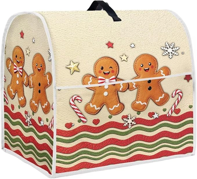 Christmas Mixer Cover for Kitchen Aid 4.5-5 Qt Mixer, Gingerbread Man Small Appliance Dust Covers Universal for Air Fryers, Coffee Makers, Christmas Decor for Kitchen